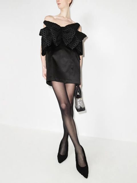 ROTATE BIRGER CHRISTENSEN Natalie oversized-bow minidress - Black