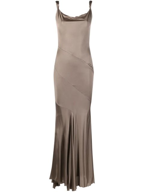 Blumarine asymmetric-design pleated maxi dress - Neutrals - zdjęcie produktu nr 1