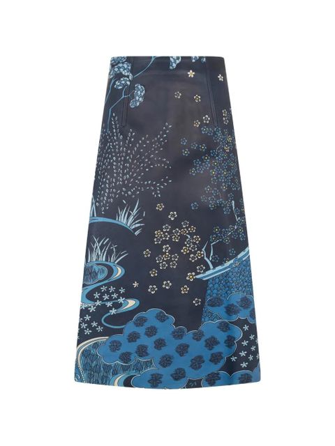 Valentino Garavani floral-print skirt - Blue - zdjęcie produktu nr 1