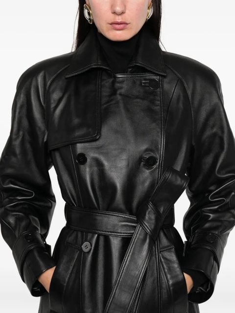 ducie Corrin buttoned belted leather trench - Black