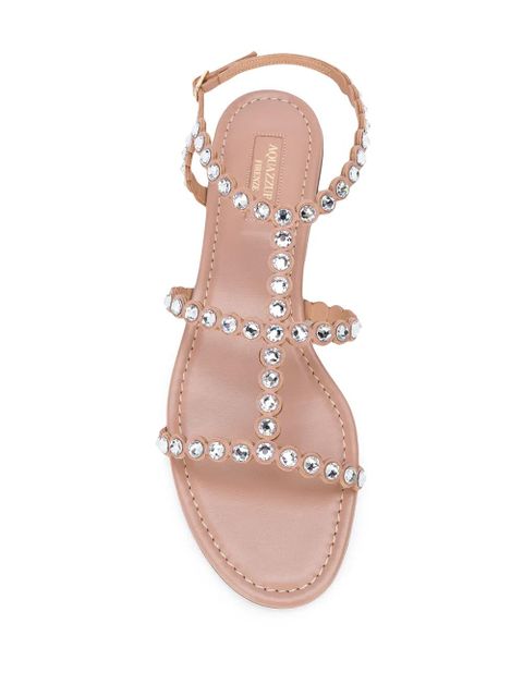 Aquazzura Tequila crystal-embellished sandals - Neutrals