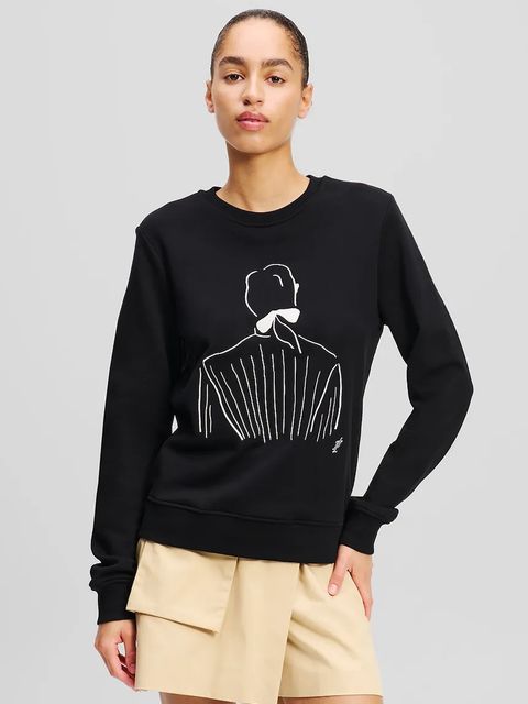 Karl Lagerfeld bluza bawełniana damska kolor czarny z nadrukiem A2W20056 - zdjęcie produktu nr 1