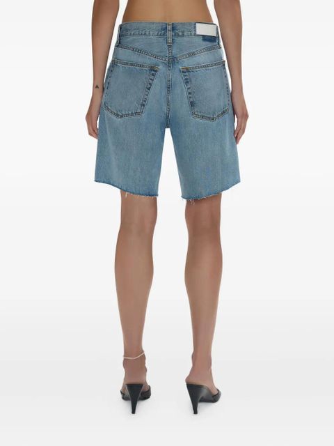 RE/DONE 90s Comfort frayed-hem denim shorts - Blue
