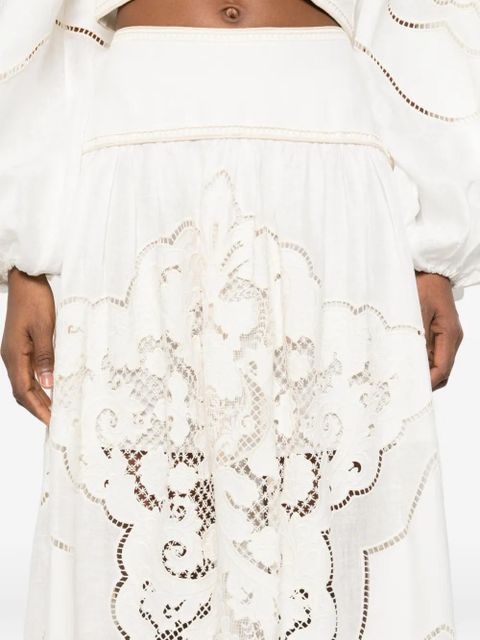 ZIMMERMANN Daylight embroidered maxi skirt - White