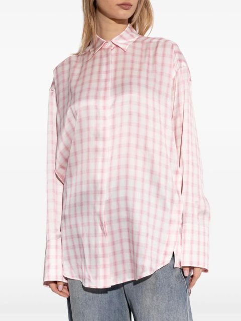 LOEWE checked silk shirt - White