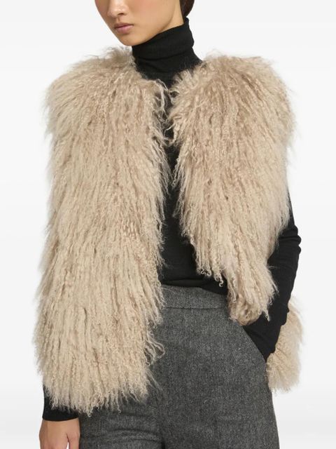 Yves Salomon sleeveless shearling jacket - Neutrals