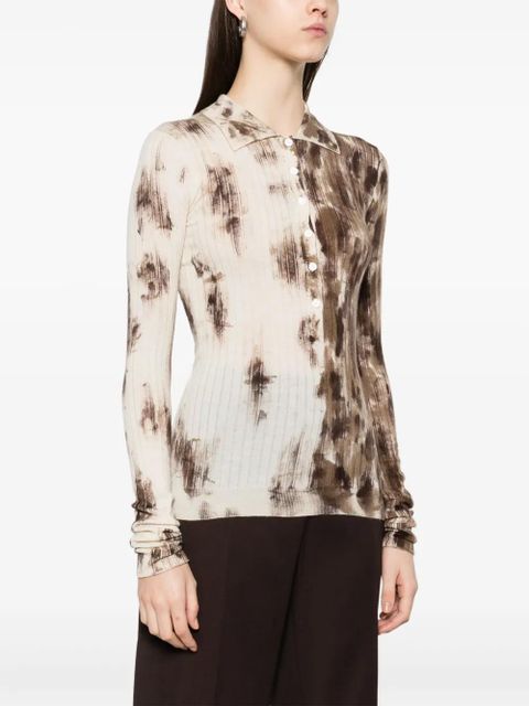 The Attico tie-dye polo top - Neutrals