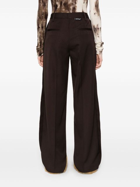 Off-White virgin-wool wide-leg trousers - Brown