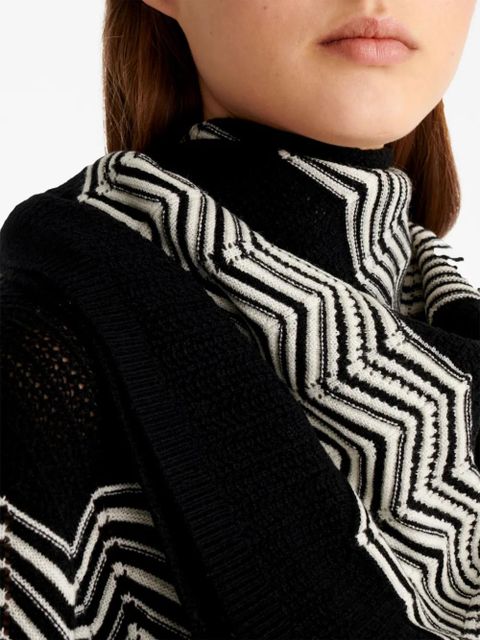 ERES Vinyl wave-intarsia scarf - Black