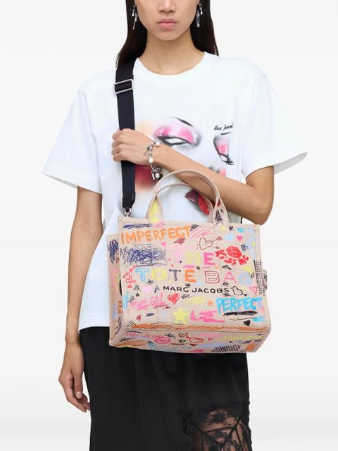 Marc Jacobs The Medium Punk Scribble Canvas tote bag - Neutrals - zdjęcie produktu nr 2