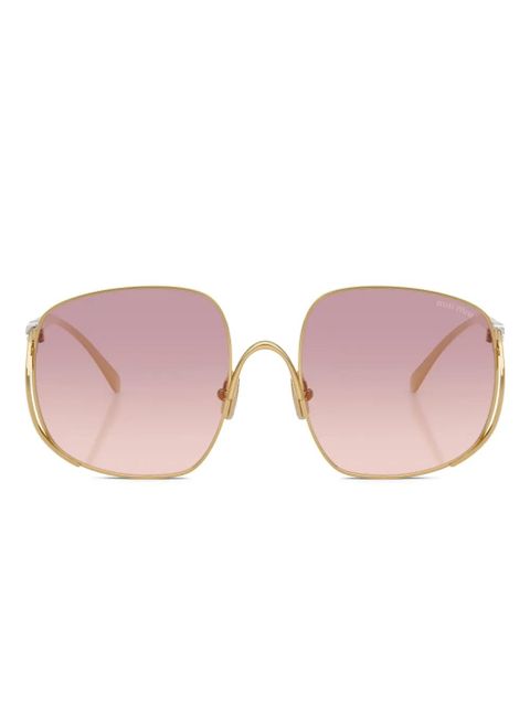 Miu Miu Eyewear oversize-frame sunglasses - Gold - zdjęcie produktu nr 1