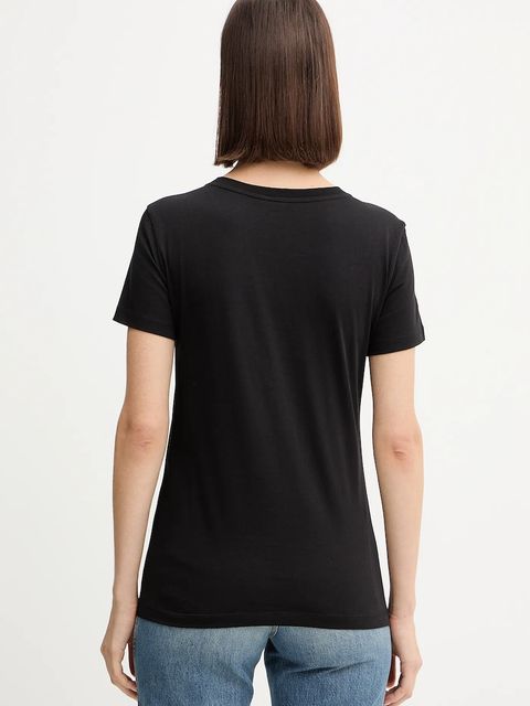 Armani Exchange t-shirt bawełniany damski kolor czarny XW001376 AF10356