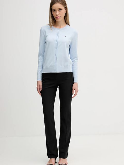 Tommy Hilfiger spodnie damskie kolor czarny dopasowane high waist WW0WW47797 - zdjęcie produktu nr 2