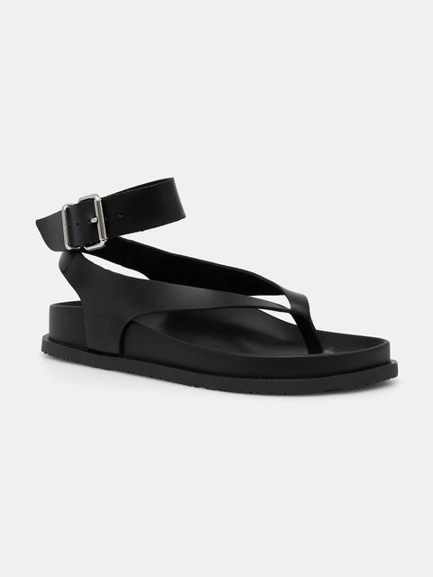 Tommy Jeans sandały skórzane TJW ANKLE STRAP SANDAL damskie kolor czarny EN0EN02873 - zdjęcie produktu nr 1