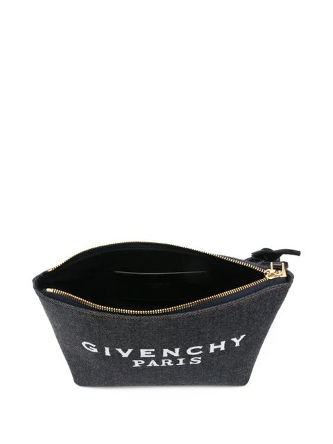 Givenchy logo bow small make up bag - Blue