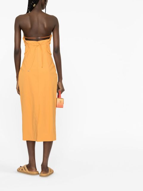 Jacquemus strap-detail sleeveless dress - Orange