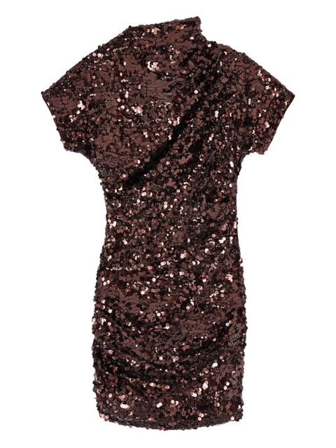 GANNI sequin short-sleeve mini dress - Brown - zdjęcie produktu nr 1