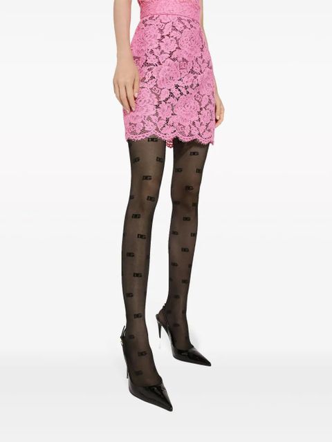 Dolce & Gabbana floral lace miniskirt - Pink