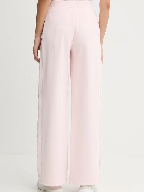 Guess spodnie dresowe OCTAVIA damskie kolor różowy z aplikacją V5BB12 KCX22