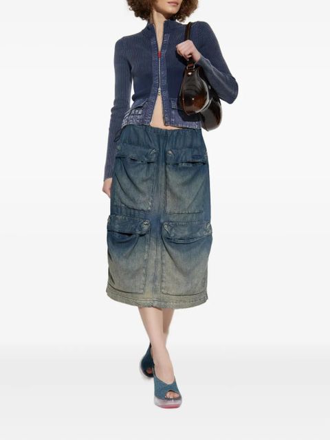 Diesel multi-pocket denim midi skirt - Blue