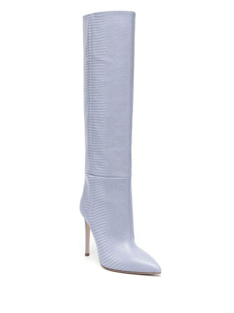 Paris Texas 105mm crocodile-effect knee-high boots - Blue - zdjęcie produktu nr 2