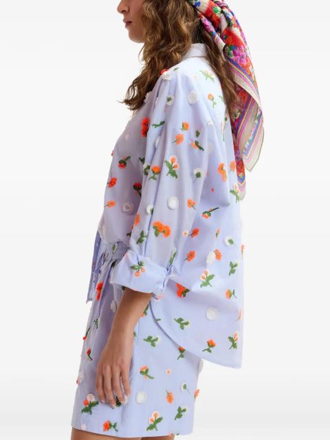 Essentiel Antwerp flower-embroidered shirt - Blue