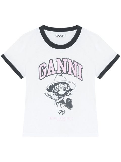 GANNI graphic-print T-shirt - White - zdjęcie produktu nr 1