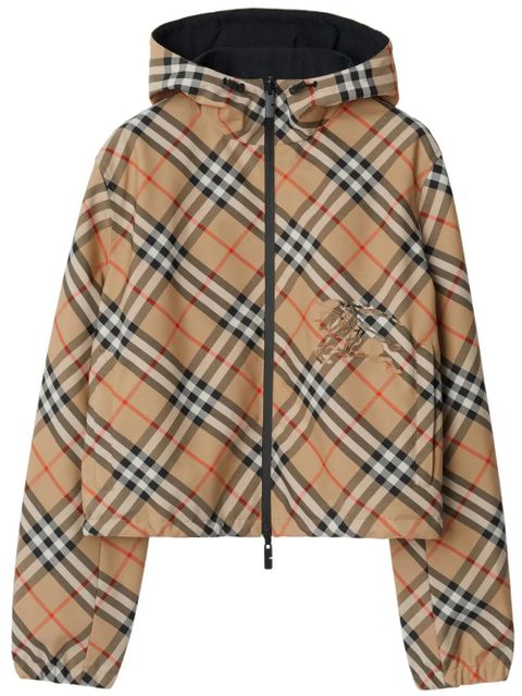 Burberry cropped reversible check jacket - Brown - zdjęcie produktu nr 1