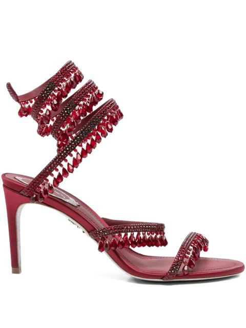 René Caovilla 85mm Chandelier crystal-embellished sandals - Red - zdjęcie produktu nr 1