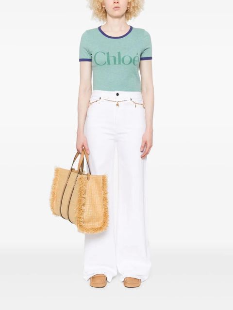 Chloé logo-print T-shirt - Green - zdjęcie produktu nr 2