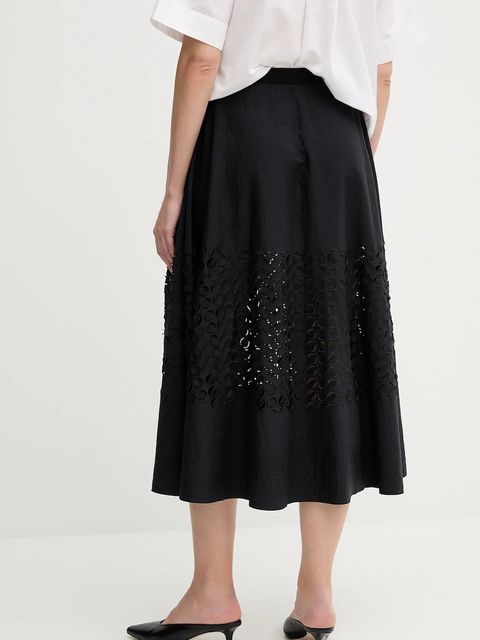 Sandro Ferrone spódnica kolor czarny midi rozkloszowana S18XBERAKO