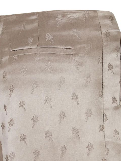 FENDI flower satin trousers - Brown