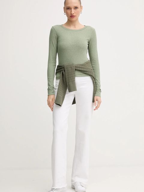 Tommy Hilfiger longsleeve kolor zielony UW0UW06066