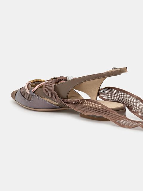 Pinko baleriny Gianira 30 kolor brązowy z odkrytą piętą SD0547P003M28