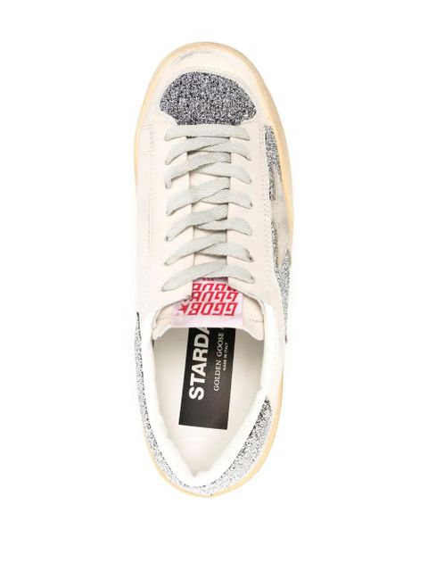 Golden Goose Stardan crystal-embellished leather sneakers - White