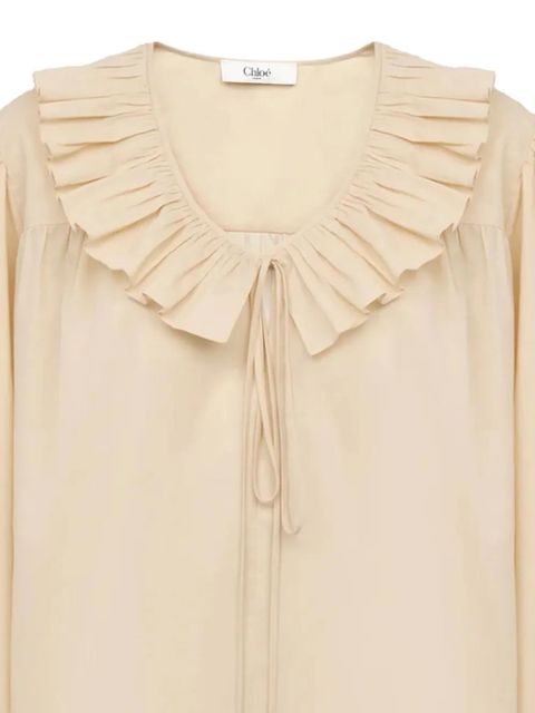 Chloé ruffled-cuffs cotton blouse - Neutrals - zdjęcie produktu nr 2