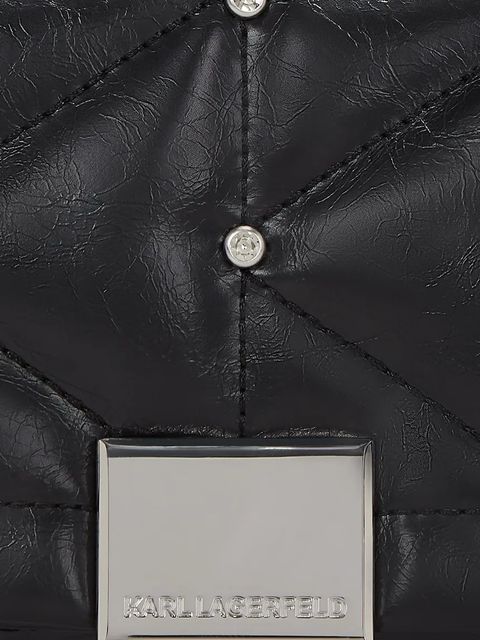 Karl Lagerfeld torebka skórzana K/KUILT kolor czarny A4W30051 - zdjęcie produktu nr 2