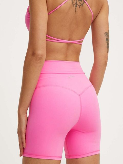 JOYINME szorty do jogi Movement kolor różowy gładkie high waist Szorty.Movement