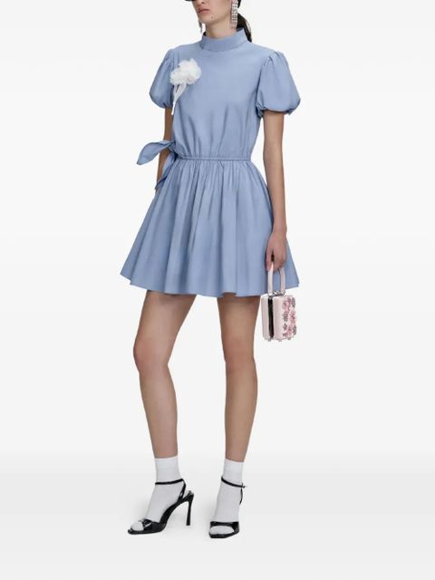 Self-Portrait puff-sleeve mini dress - Blue - zdjęcie produktu nr 1