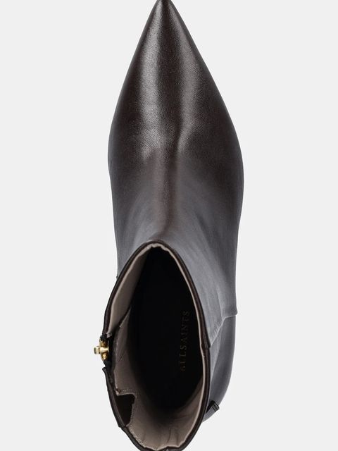 AllSaints botki skórzane Vivian Boot damskie kolor brązowy na szpilce W008FD