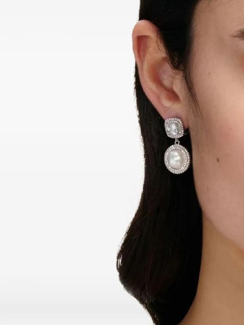 Self-Portrait crystal pearl drop earrings - Silver - zdjęcie produktu nr 2