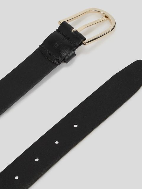 Karl Lagerfeld pasek skórzany K/AUTOGRAPH damski kolor czarny A3W33041 - zdjęcie produktu nr 2