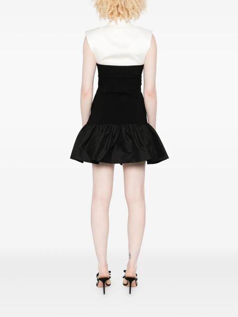 SANDRO ruffle-overlay mini day dress - Black