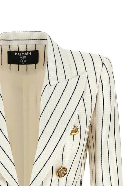 Balmain double-breasted striped blazer - Neutrals