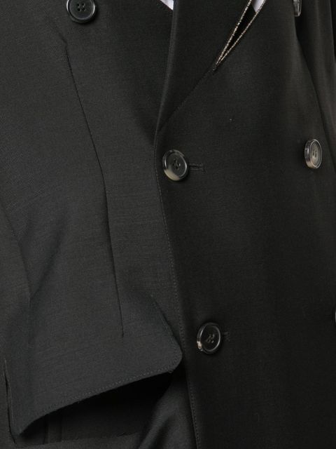 Maison Margiela deconstructed double-breasted raw coat - Black