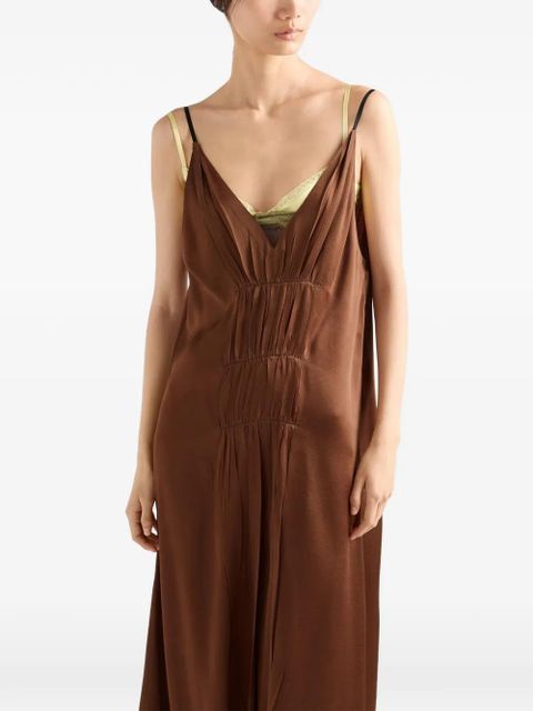 Prada satin crepe dress - Brown
