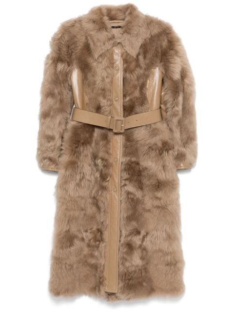 TOM FORD shearling belted coat - Brown - zdjęcie produktu nr 1