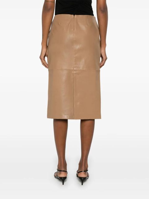 Christopher Esber scuffed-leather midi skirt - Neutrals - zdjęcie produktu nr 2
