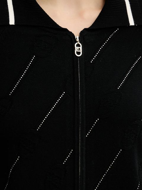 Liu Jo kardigan damski kolor czarny lekki TF5032.MS63L