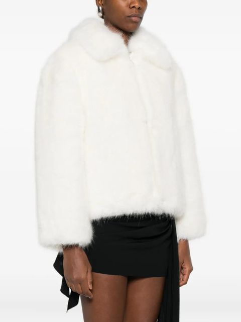 Casablanca zip-up faux-fur jacket - White